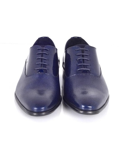 Blue leather Oxford