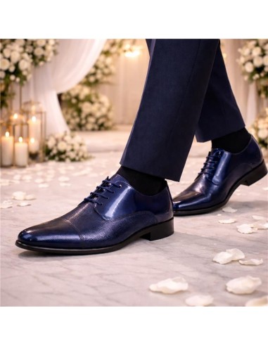 Oxford de piel con plantilla extraible color azul