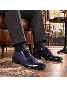 Oxford de piel con plantilla extraible color azul