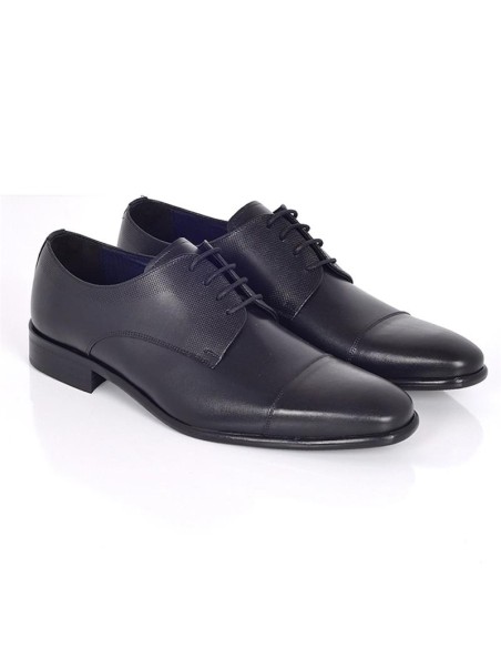 Black leather derby