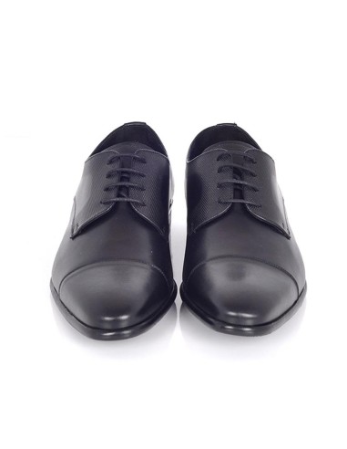 Black leather derby