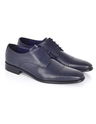 Derby de piel con plantilla extraible color azul