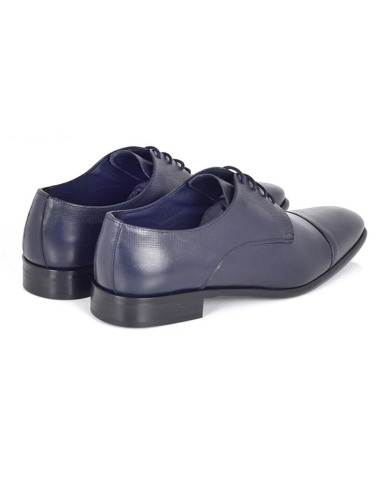 Derby de peau bleu PAREL-NAVY
