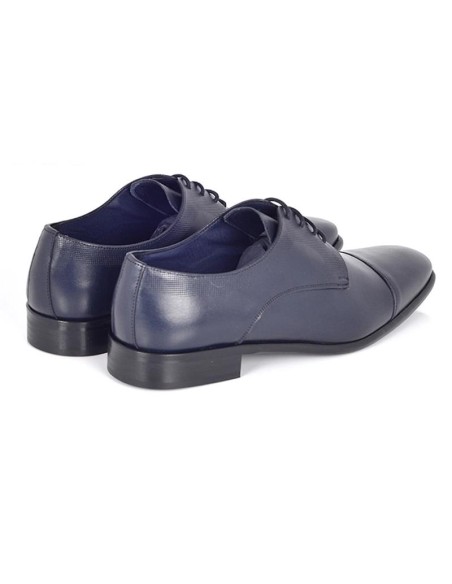 Derby de peau bleu PAREL-NAVY