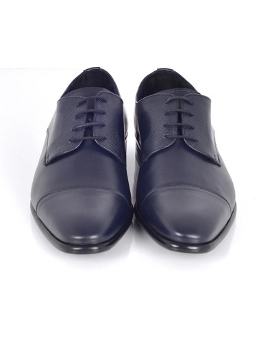 Derby de peau bleu PAREL-NAVY