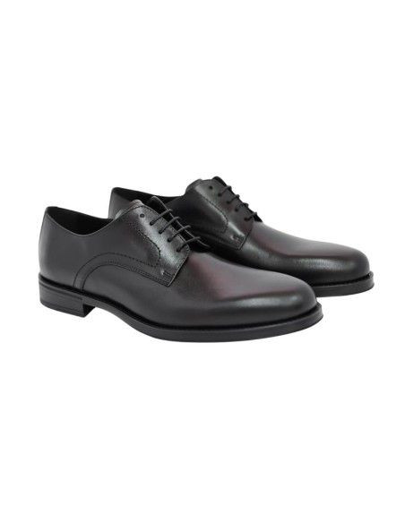 Black leather derby
