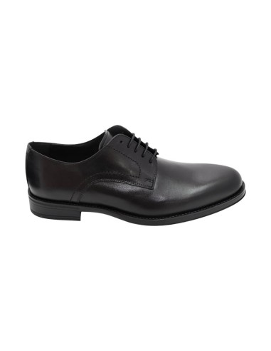 Black leather derby