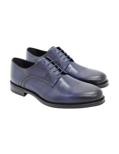 Derby de piel liso color azul