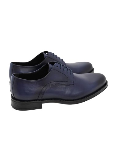 Derby de piel liso color azul
