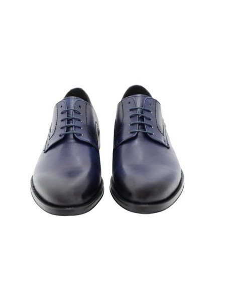Derby de piel liso color azul