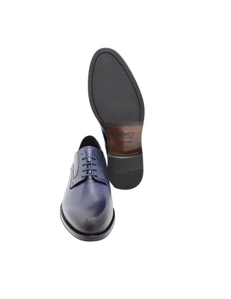 Derby de piel liso color azul