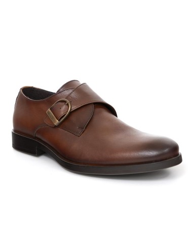 chaussure avec boucle de peau marron PEROLA-CUERO