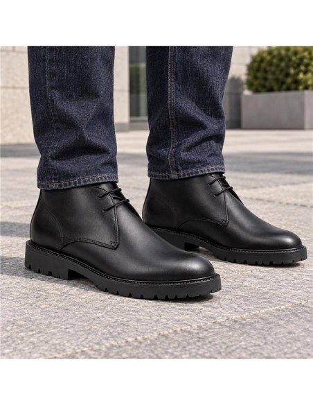 Black leather boot
