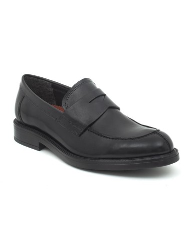 Black leather moccasin