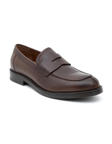 Brown leather moccasin