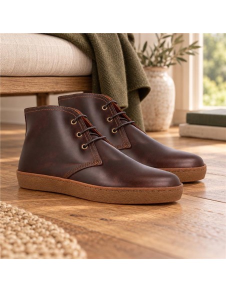 Bottine de peau marron PUNOL-BROWN