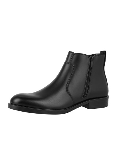 Black leather chelsea boots