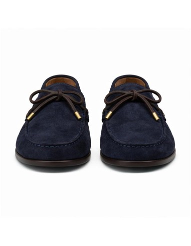 Blue suede moccasin