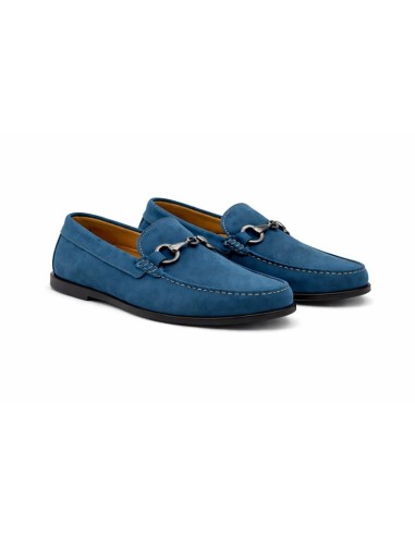 Blue suede moccasin