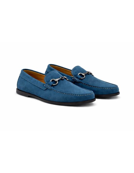 Blue suede moccasin