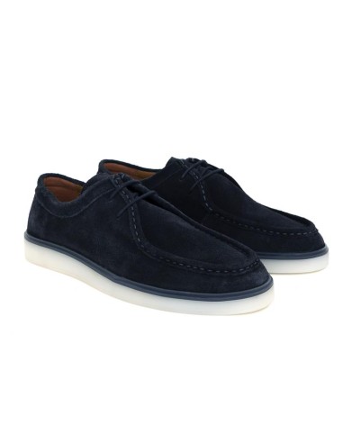 Blue suede moccasin