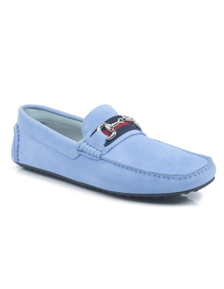 Mocassin suède bleu SALEK-AZULMEN