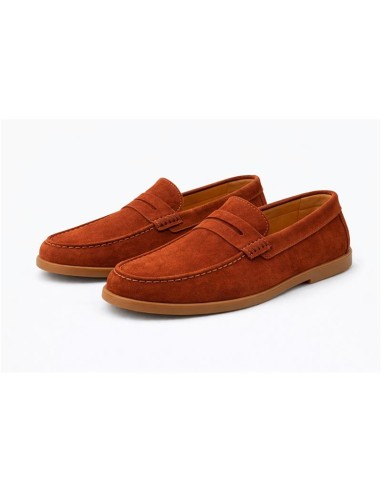 Red suede moccasin