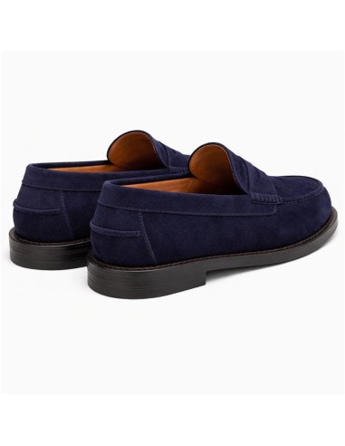 Blue suede moccasin