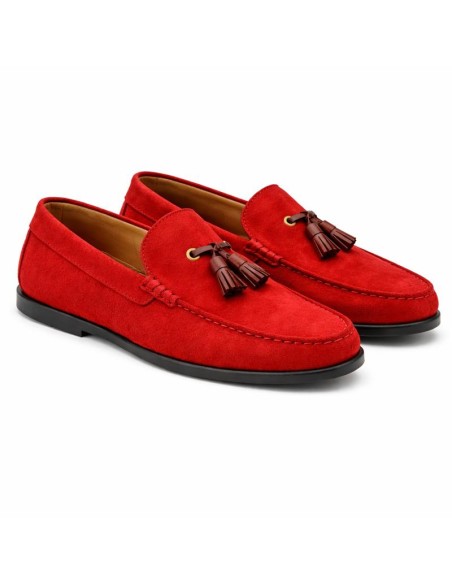 Mocassin suède rouge SAVELI-ROJO