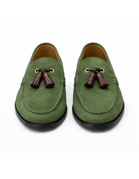 Mocassin suède vert SAVELI-VERDE