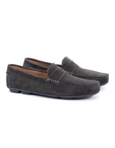 Mocasín de ante afelpado color gris