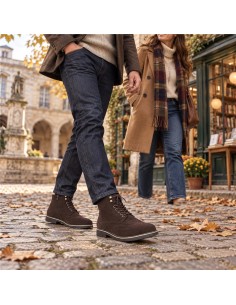 Brown suede boot