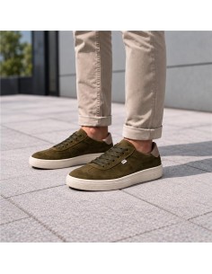 Sneakers de ante liso color verde