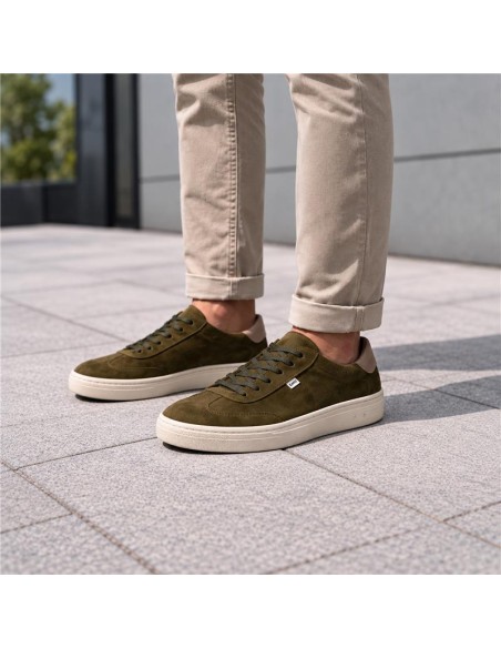Sneakers de ante liso color verde