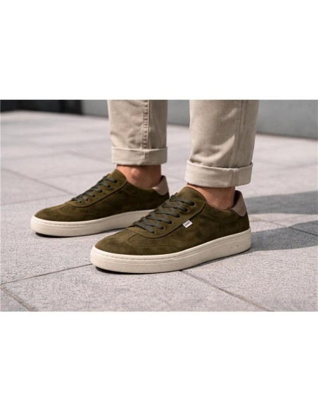 Sneakers de ante liso color verde