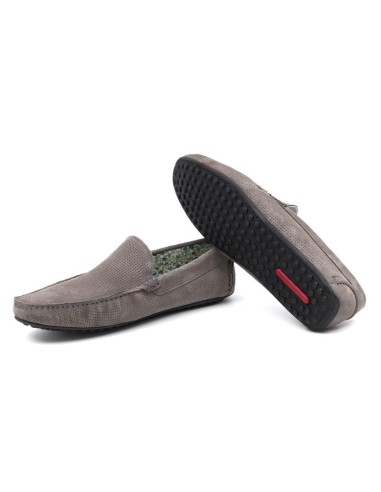 Grey suede moccasin