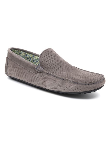 Grey suede moccasin