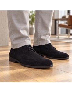 Blue suede derby