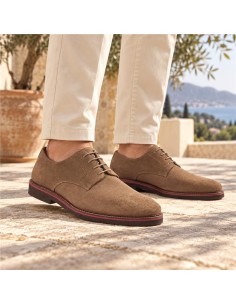 Beige suede derby
