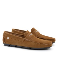 Mocasín de ante con antifaz color marrón