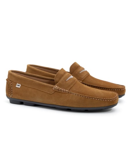 Mocasín de ante con antifaz color marrón