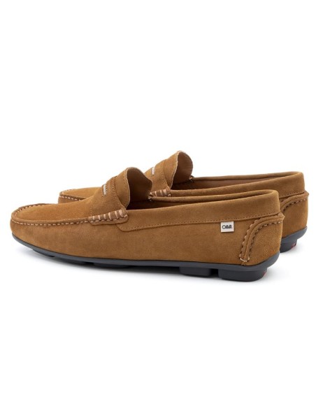 Mocasín de ante con antifaz color marrón