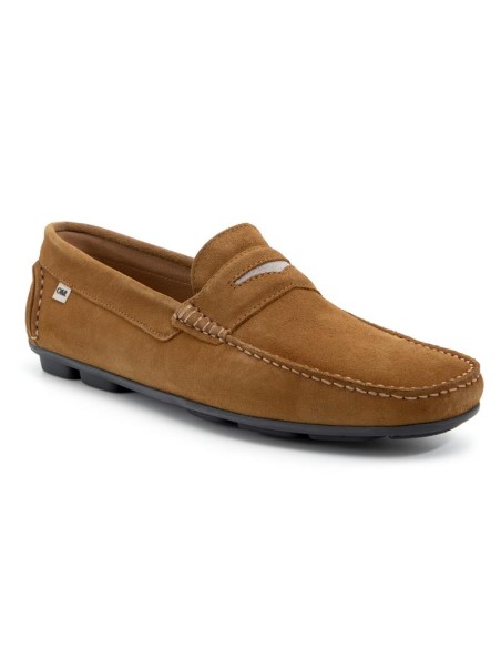 Mocasín de ante con antifaz color marrón