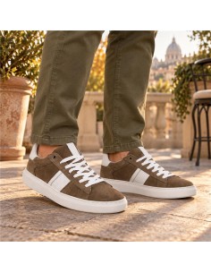 Sneakers de ante liso color blanco