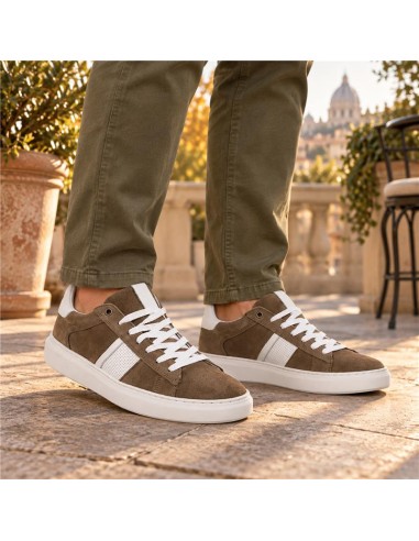 Sneakers de ante liso color blanco