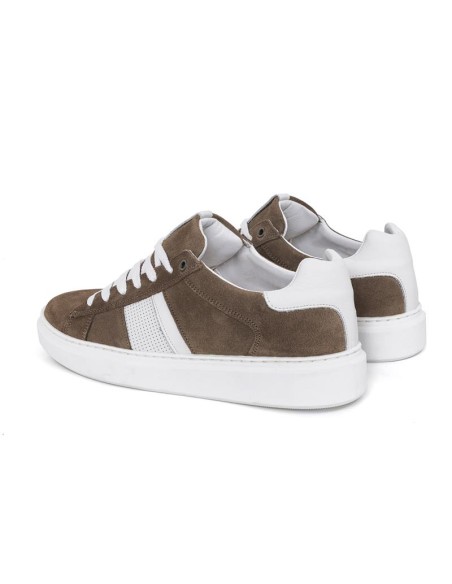 Sneakers de ante liso color blanco