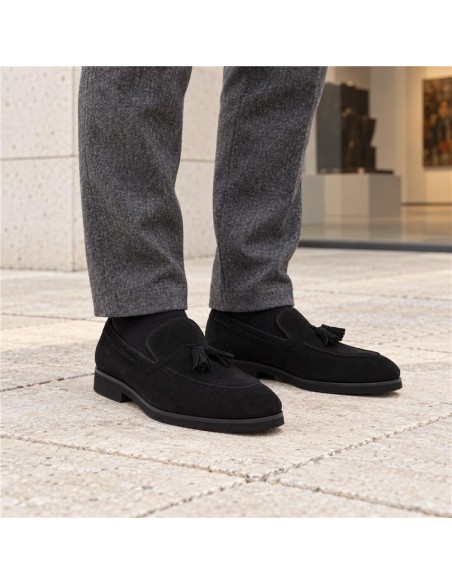 Mocassin suède le noir SIMELIS-NEGRO