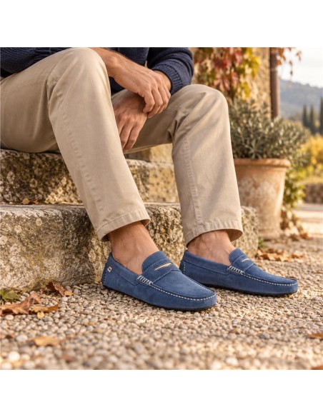 Mocassin suède bleu SINOM-IRIS