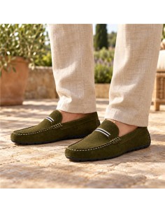 Beige suede moccasin