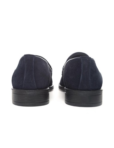 Mocasín de ante de piso antideslizante color azul